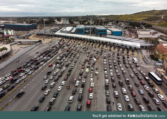 Aerial view of the line at any given Chick-Fil-A