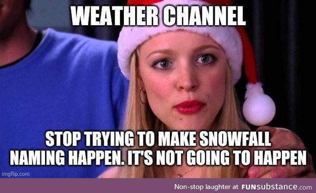 Every time I see TWC referring to a snow flurry by it's proper Christian name, and no one