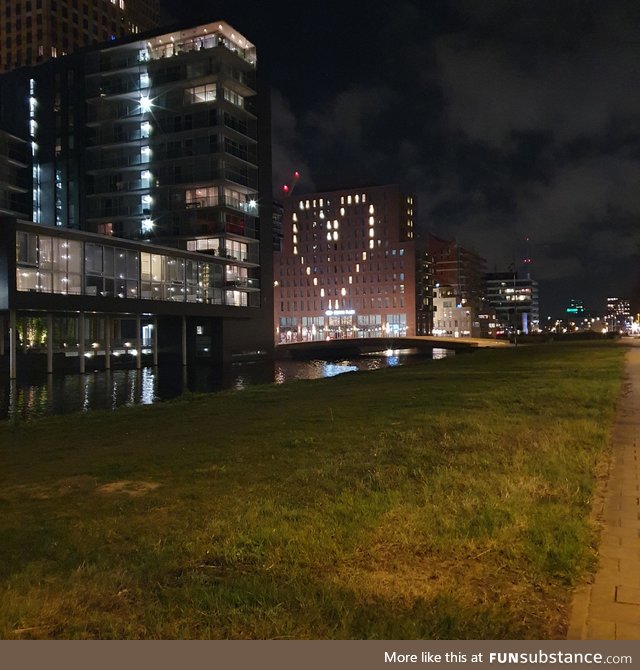 This closed down hotel showing love to all citizens in The Netherlands, combating the