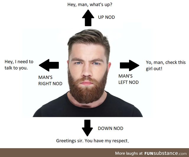 Universal guide to men's nodding. Made in Paint