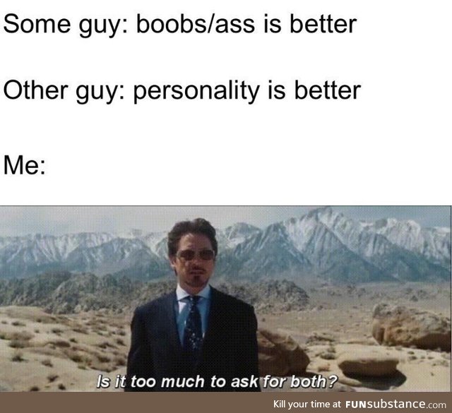 Personality is better, but at the same time