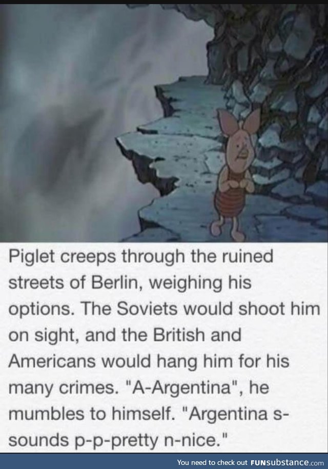 Piglet is leaving Berlin, circa 1945