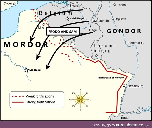 How Frodo and Sam got to Mordor