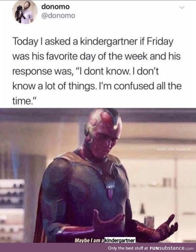 A confused kindergartner