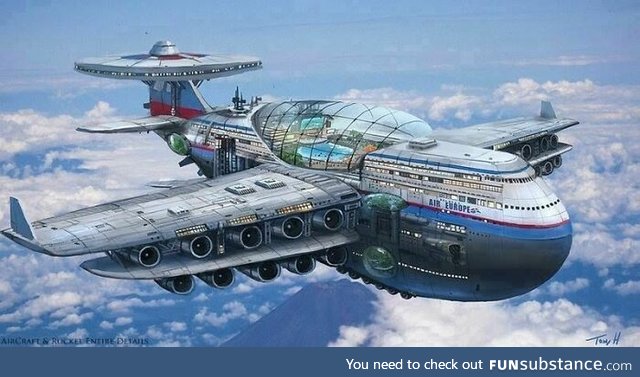 Concept For Jetliner Air Travel circa 1977