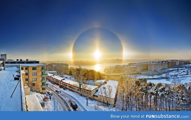 Sun halo in stockholm