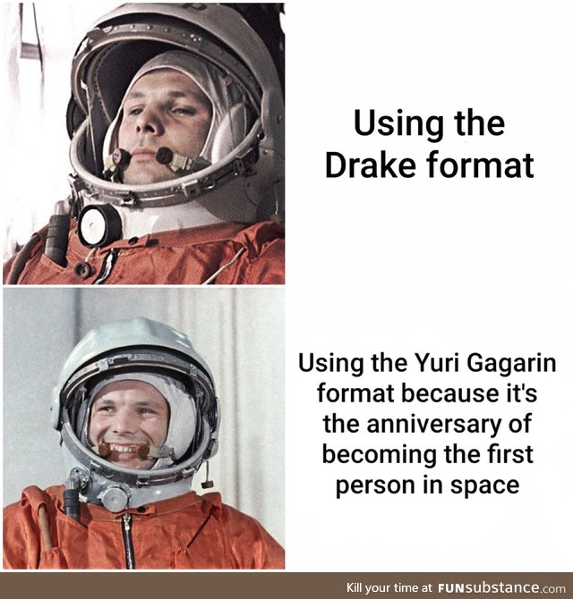 60 years ago today. Happy Yuri Gagarin Day!