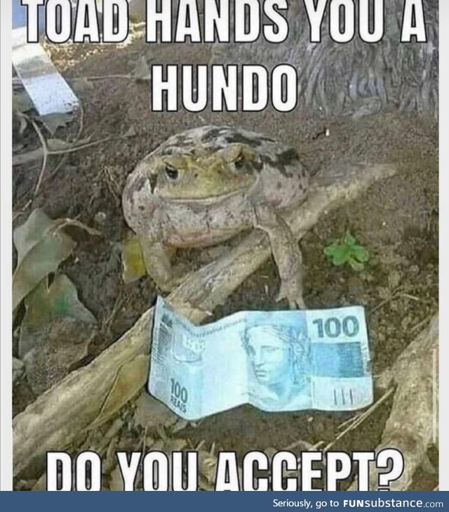 Not a trade offer meme. You just recieve a hundo