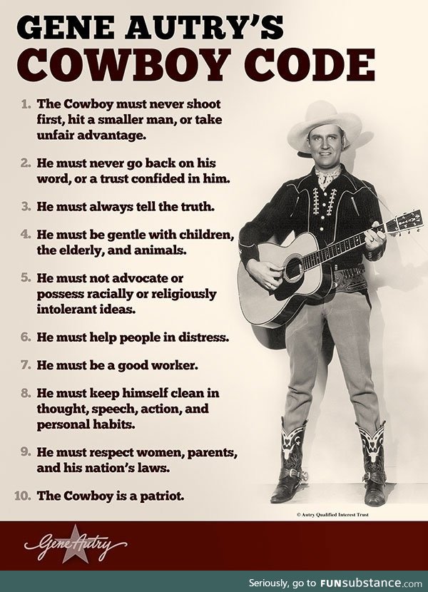 Gene Autry's Cowboy Code, circa 1940