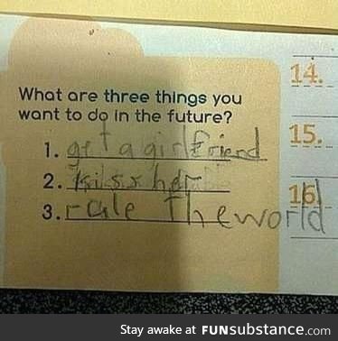 Kid has his priorities straight