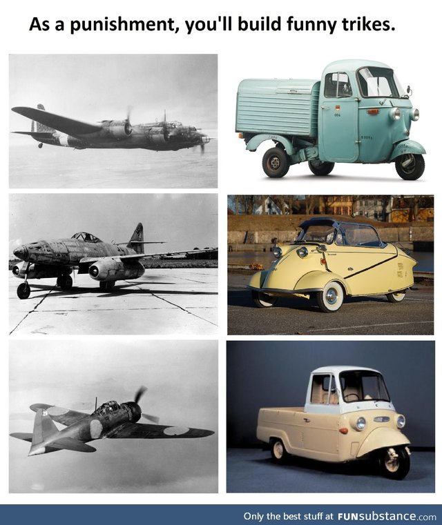 Joke's on the Alllies, Piaggio Ape is still produced today