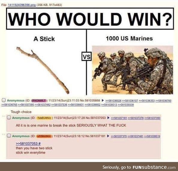 Stick wins every time