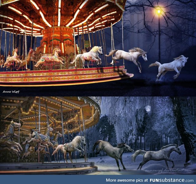 Freedom - The Carousel [Versions 1 and 2] by Anne Wipf [ArtSubstance]