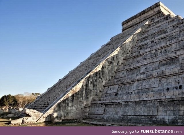 Where the light comes up on winter solstice the Chichen Itza temple has a light snake