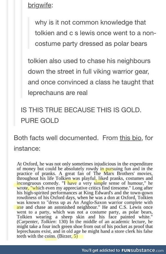 Hot take: Tolkien could have been a furry