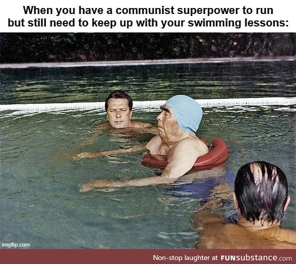 'Great job, comrade Brezhnev! You'll be ready to go to the deep end any day now'