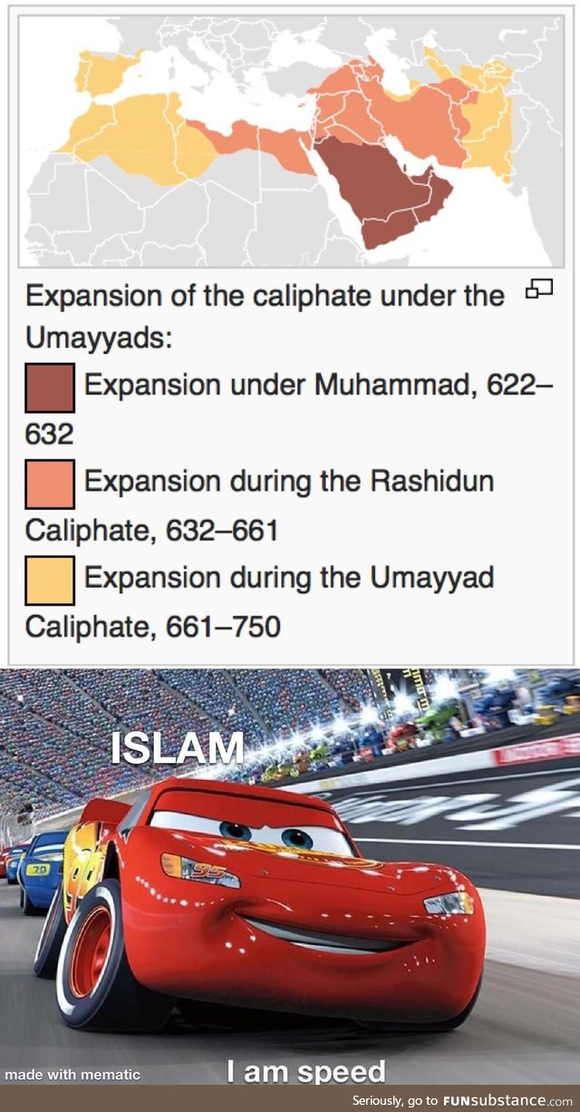 In the space of only 130 years Islam spread rapidly