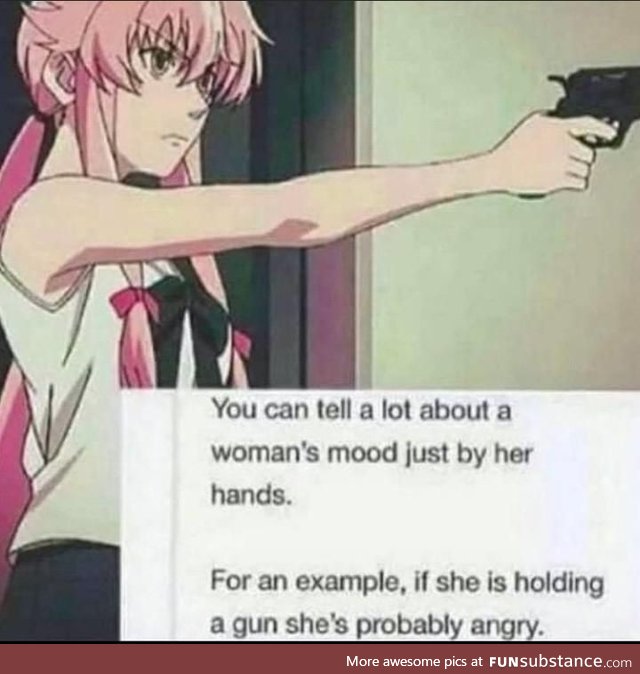 She's holding a gun