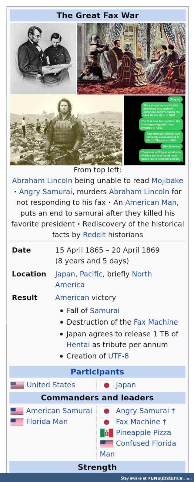 Wikipedia finally recognizes the greatest war ever happened, 1869