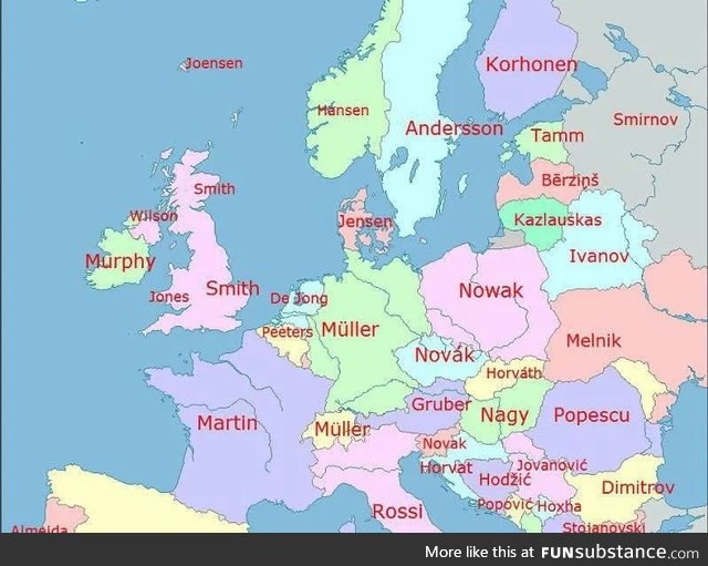 Most common surnames