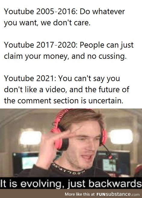 YouTube evolving backwards