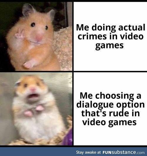 Actual crimes vs saying something rude