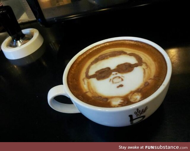 Coffee Art #50 - PSY (Gangnam Style Guy)