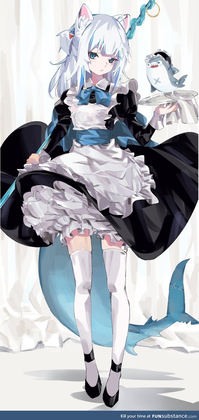 Shark-Girl Maid (with Cat Ears too, 'Cause Why not?)