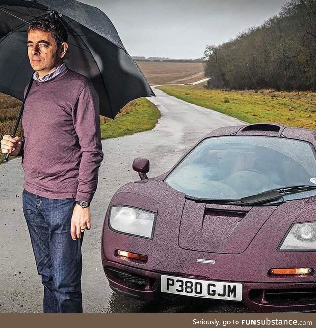 Rowan Atkinson with his McLaren F1