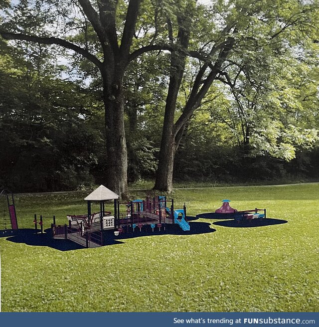 Asked playground equipment company for mock up of what it will look like. Got this