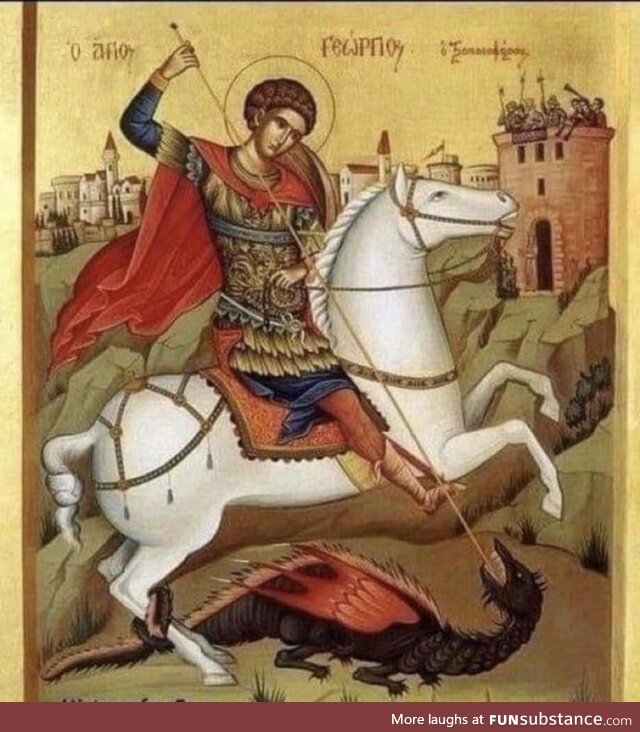 St George testing a dragon for Covid