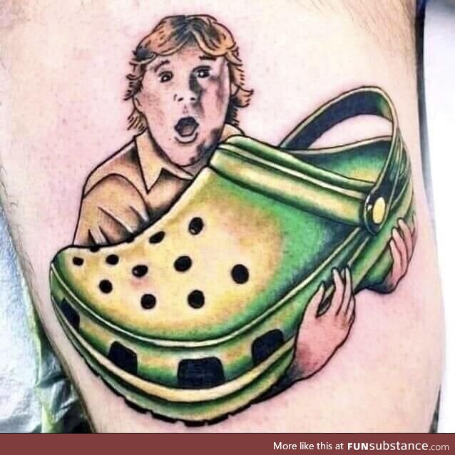 Steve Irwin and a big Croc tattoo