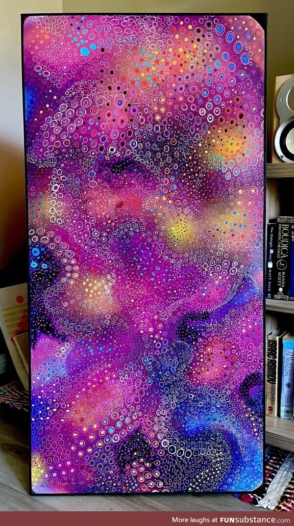 Galaxy Dive, ink and acrylic