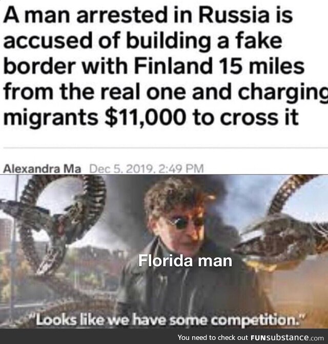 Russian man seems to be catching up