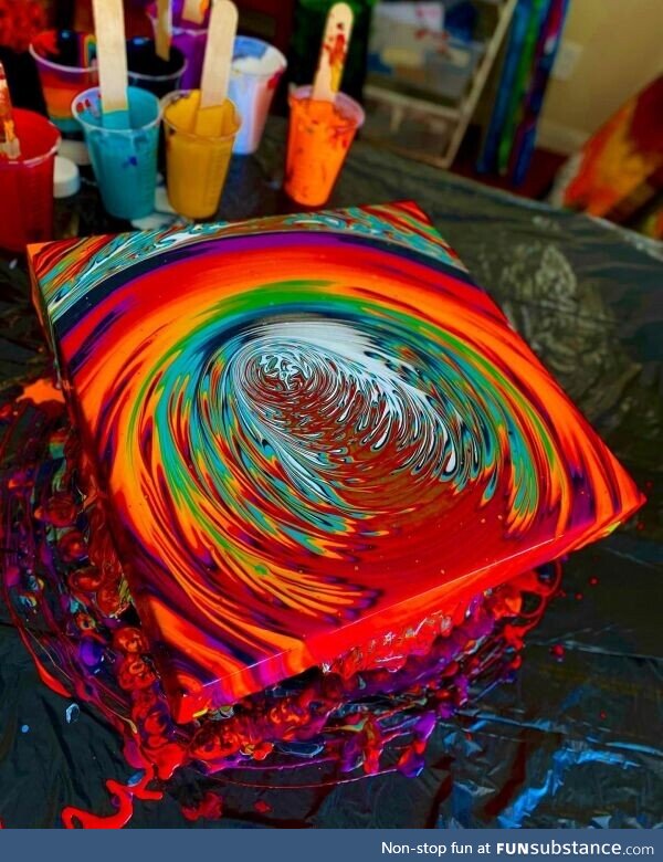 A vibrant & mesmerizing piece of acrylic art