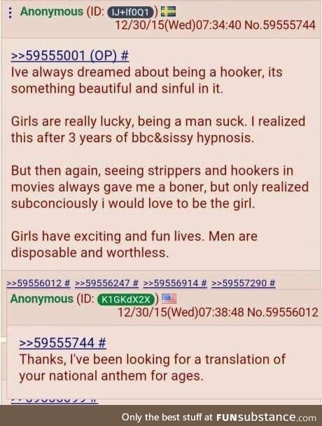 Anon is translating his anthem