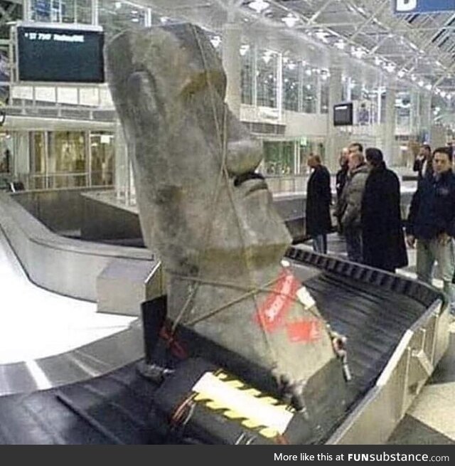 A group of English tourists return from the Easter Island