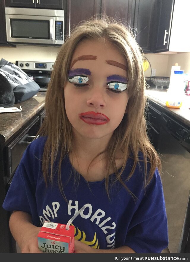 That time my daughter got her face painted at summer camp. She was very offended that I