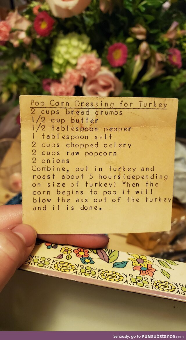 Found this with my grandmother's recipes after she passed recently