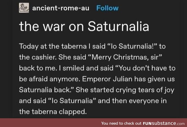 Those SJW Christian’s trying to destroy Saturnalia