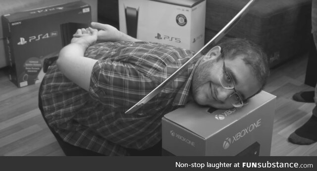 A Chinese man smiles at the camera as he is being beheaded by a Japanese officer with a