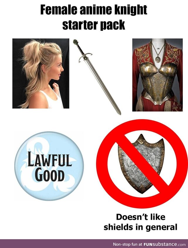 Female anime knight starter pack