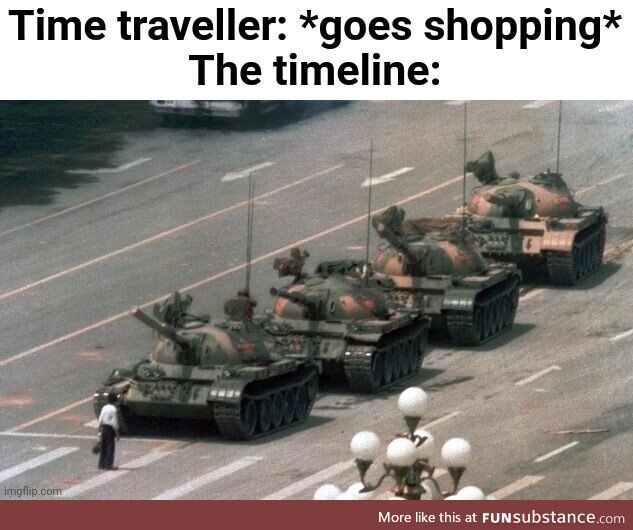 'Huh... Lots of traffic today in Tiananmen Square'