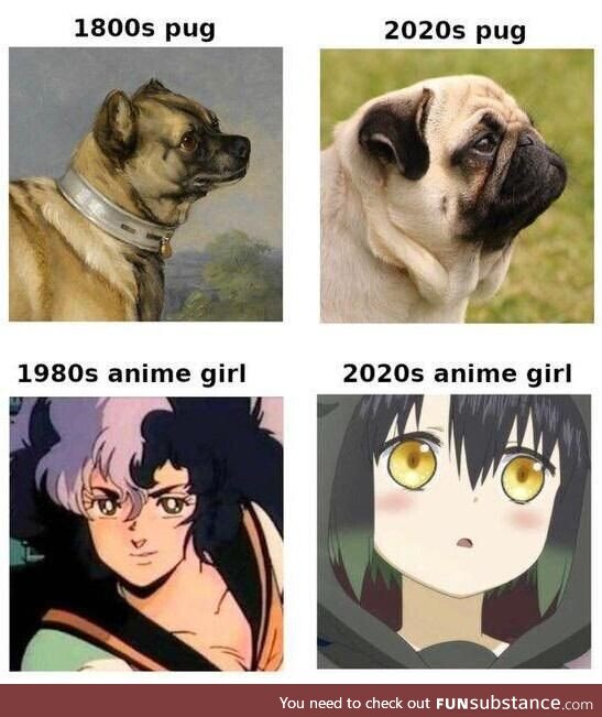 Anime Girls then and Now