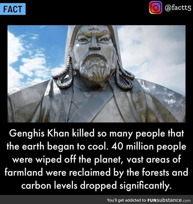 Genghis Khan establishes Eco-Fascism. 1200 AD