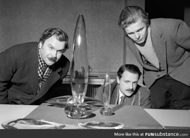 The butt plug field research team about to go one size up. Helsinki 1954