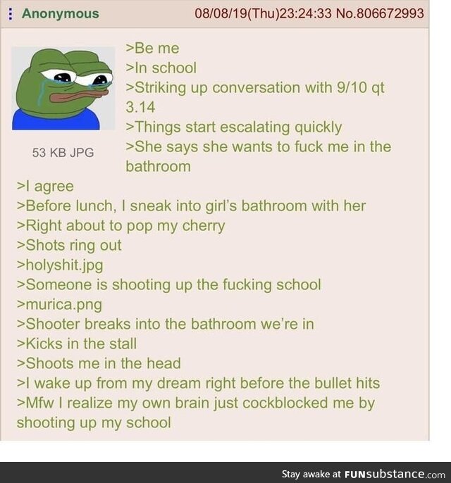 Anon's brain keeps his pants clean