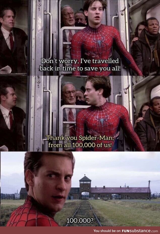 Spiderman travels back