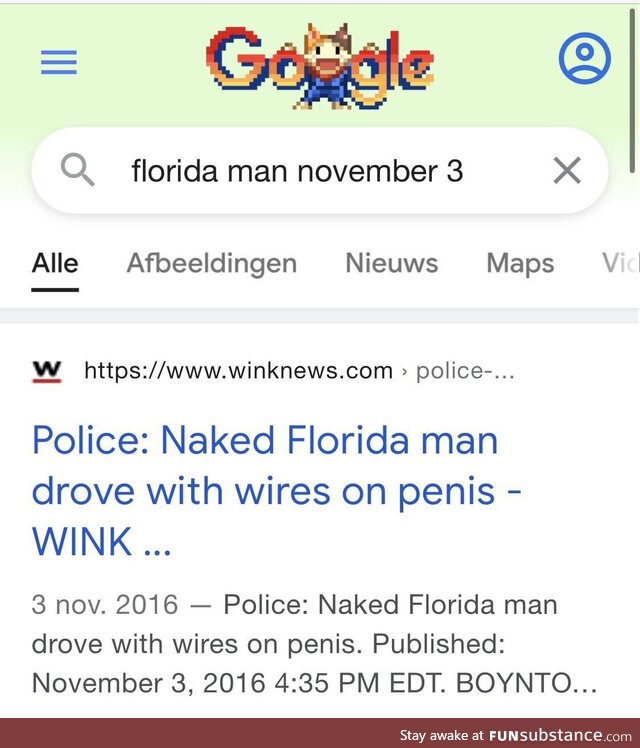 Google “Florida Man and your birthday” What did he do on your BD?