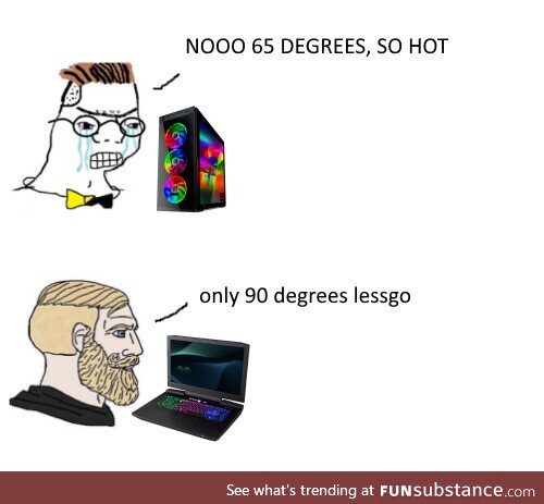 90 degrees C seems fine on a laptop